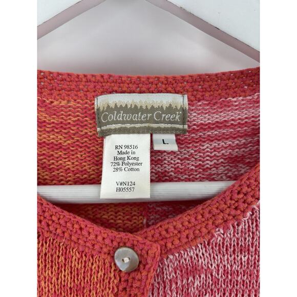 Coldwater Creek Cardigan Sweater Womens Large Multicolor Patchwork Button Knit - Picture 6 of 16